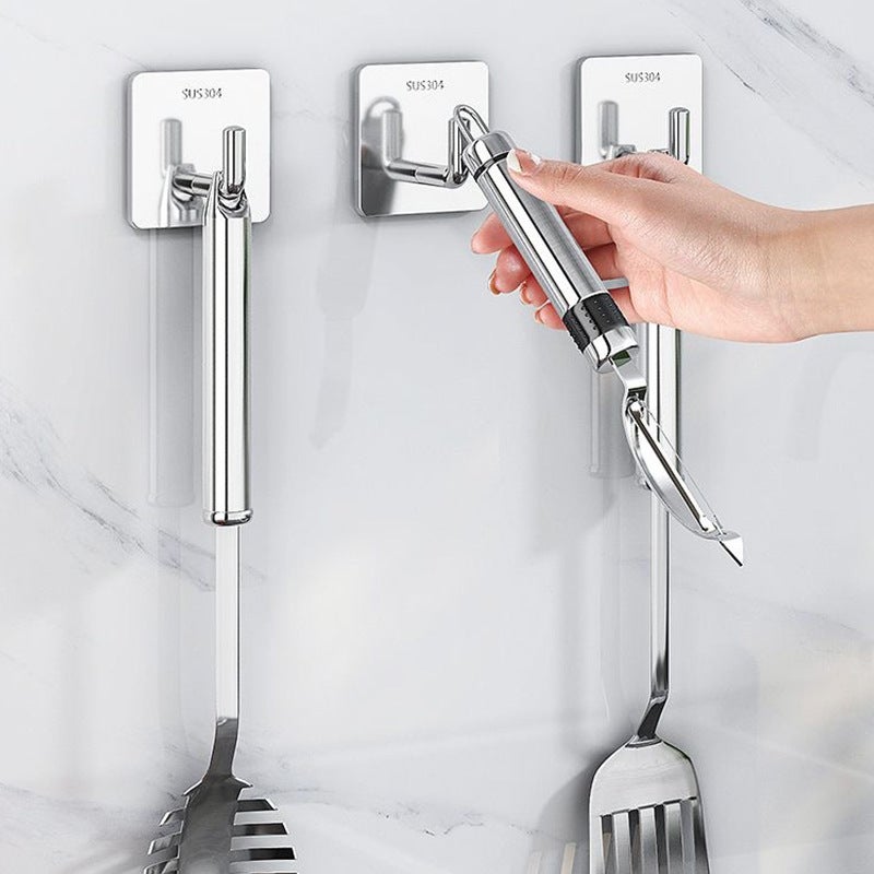 Stainless Steel 304 Hook Adhesive Punch-Free Hook Strong Load-Bearing Kitchen Bathroom Sticky Hook Wall-Mounted Metal Hook - Image 4
